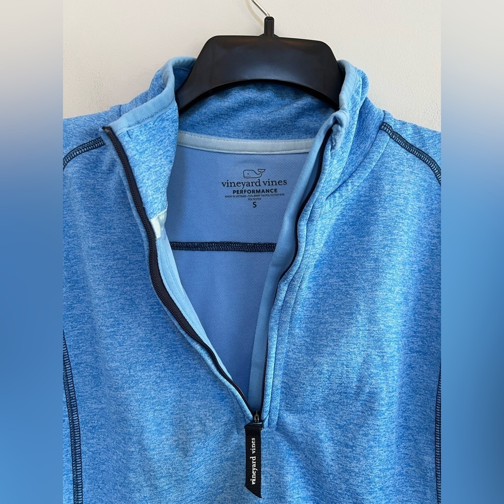 Vineyard Vines Palmetto Quarter-Zip Long Sleeve Performance Pullover Blue, S - Picture 6 of 10